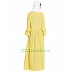Casual abaya dress with multiple pleats and double sleeves- Lemon Yellow Casual abaya dress with multiple pleats and double sleeves- Lemon Yellow